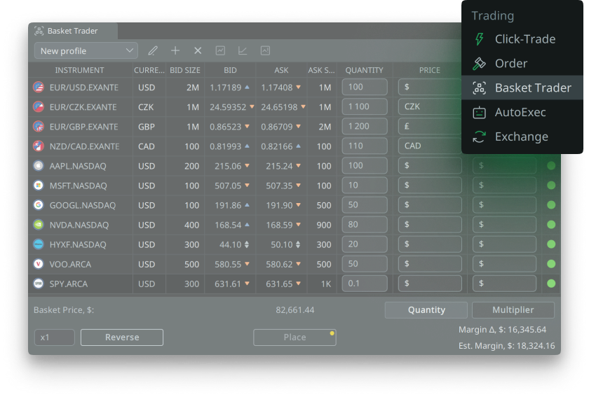 Multi-Asset Basket Trader
